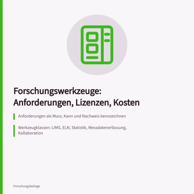 Auswahl von Forschungswerkzeugen nach Anforderungen, Lizenzen und Kosten. Wie wähle ich Forschungswerkzeuge nach Anforderungen und Kosten aus?